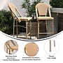Flash Furniture Lourdes Stackable Indoor/Outdoor French Bistro Barstools, Natural/White, 2 Pack (2SDAD64201FBSNW)~#|#~sp202726040_sc7