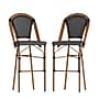 Flash Furniture Bordeaux Stackable Indoor/Outdoor French Bistro Barstools, Black/White, 2 Pack (2SDAD64201BSBKW)~#|#~sp202726048_sc7