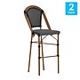 Flash Furniture Bordeaux Stackable Indoor/Outdoor French Bistro Barstools, Black/White, 2 Pack (2SDAD64201BSBKW)~#|#~sp202726054_sc7