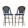 Flash Furniture Bordeaux Stackable Indoor/Outdoor French Bistro Counter Stool, Navy/White, 2 Pack (2SDAD64201CSNW)~#|#~sp202726078_sc7
