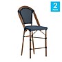 Flash Furniture Bordeaux Stackable Indoor/Outdoor French Bistro Counter Stool, Navy/White, 2 Pack (2SDAD64201CSNW)~#|#~sp202726083_sc7