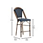Flash Furniture Bordeaux Stackable Indoor/Outdoor French Bistro Counter Stool, Navy/White, 2 Pack (2SDAD64201CSNW)~#|#~sp202726086_sc7