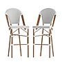 Flash Furniture Lourdes Stackable Indoor/Outdoor French Bistro Barstools, White/Gray, 2 Pack (2SDAD64201FBSWG)~#|#~sp202726091_sc7