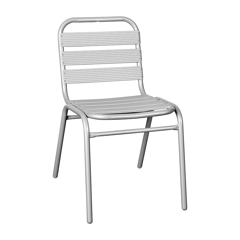 Flash Furniture Lila Indoor-Outdoor Restaurant Stack Chair, Silver (TLH015C) image 1