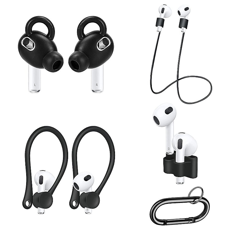 SaharaCase Silicone Accessories Kit for Apple AirPods 3, 3rd Generation, Black (HP00097) image 1