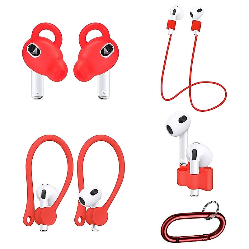 SaharaCase Silicone Accessories Kit for Apple AirPods 3 (3rd Generation), Red (HP00098) image 1