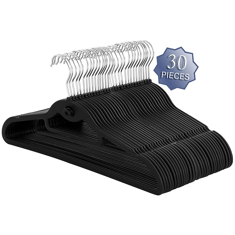 Elama Home Cloths Hanger, Non-Slip, 30 Piece Set (ELH-8RB30BLK) image 1