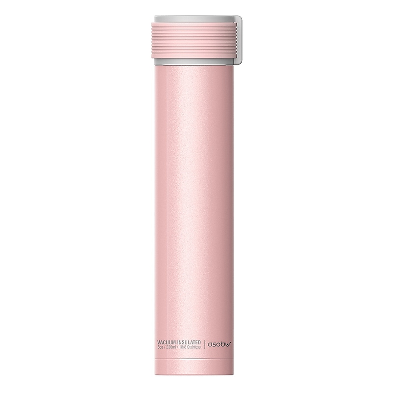 ASOBU Skinny Mini Ultimate Stainless Steel Vacuum Insulated Water Bottle, 8 oz., Pink (ADNANASBV20P) image 1