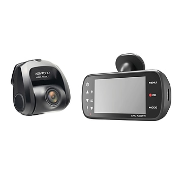 KENWOOD Dual-Camera Wide-Quad HD Drive Recorder with 3-In. LCD, Wi-Fi & GPS, Black (DRV-A601WDP)