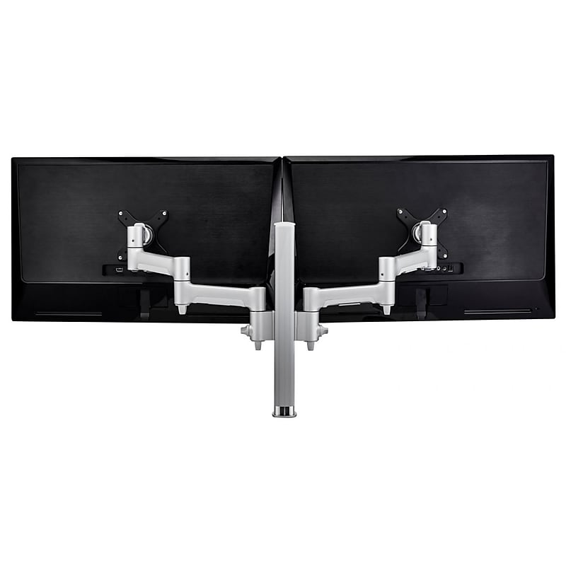 Atdec Adjustable Dual Monitor Arm for Flat/Curved Monitors up to 32", Silver (AWMS-2-4640-F-S) image 1
