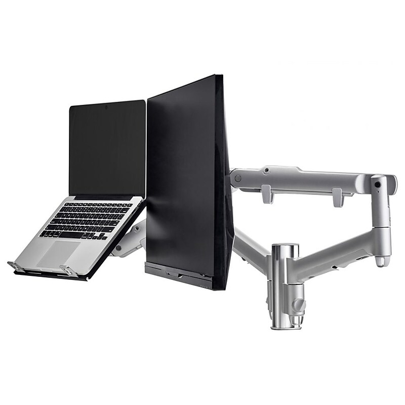 Atdec Adjustable Notebook and Display Desk Mount, Silver (AWMS-2-ND13-F-S) image 1
