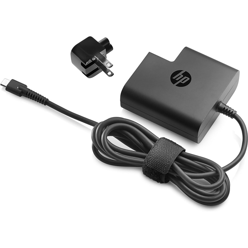 HP USB-C Travel Power Adapter for Notebook/Tablet PC, 65W, Black (X7W50AA#ABA) image 1