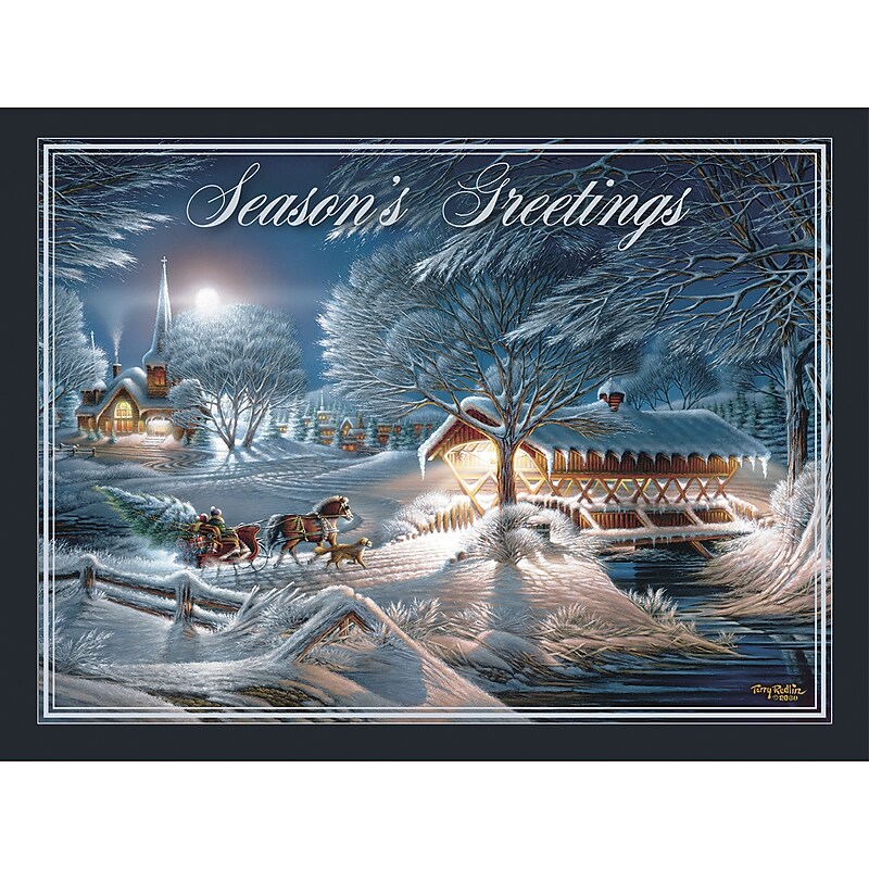 LANG Evening Frost Classic Christmas Cards with Envelopes, 12/Pack (2004040) image 1