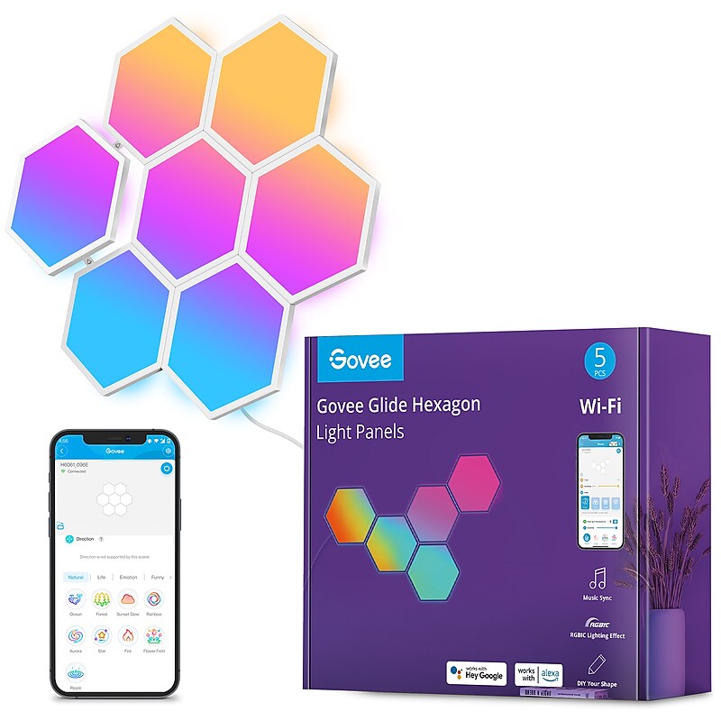 Govee Glide Hexa Multicolor LED Light Panels (B6061A02) image 1