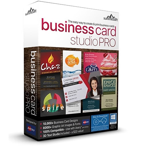 Summitsoft Business Card Studio Pro For Windows 1 User
