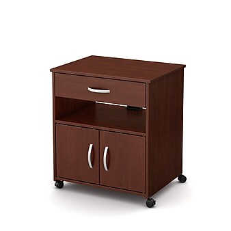 South Shore Axess 3-Shelf Particle Board Mobile Kitchen Cart, Royal Cherry (10015)