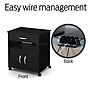 South Shore Axess Vertical Microwave Cart on Wheels, Pure Black (10013)~#|#~sp20458018_sc7