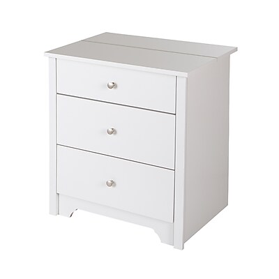 South Shore Vito Nightstand With Charging Station And Drawers Pure White 3150060 At Staples
