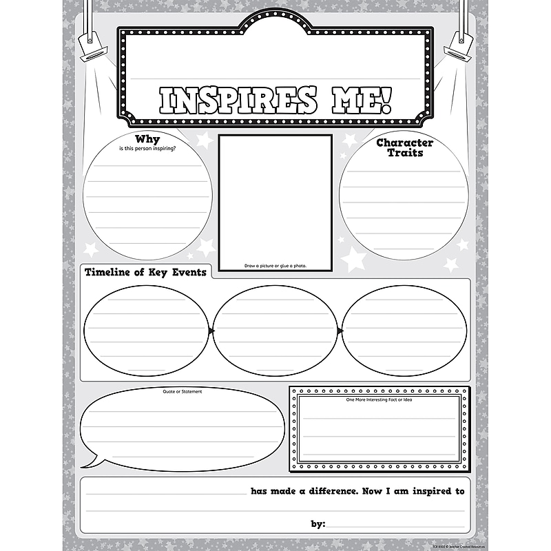 Teacher Created Resources Who Inspires Me? 17" x 22" Poster Pack, 32/Pack, (TCR8502) image 1