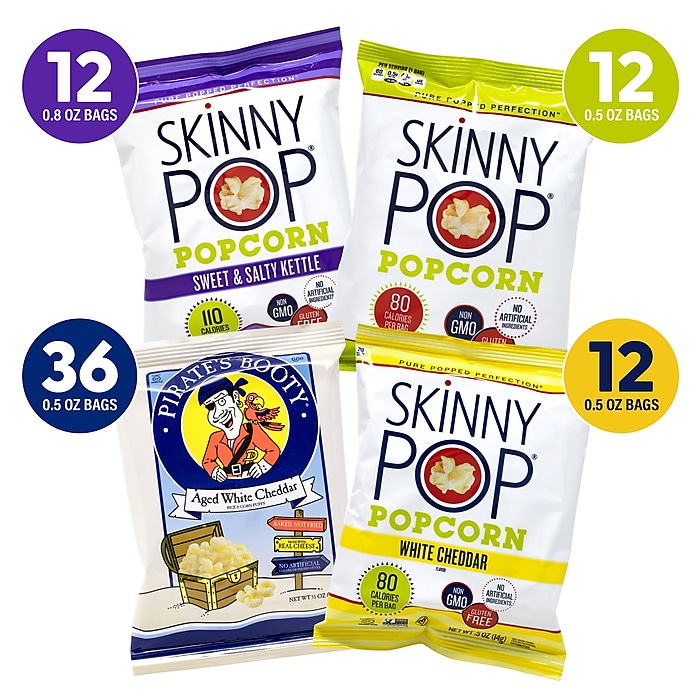 Skinny Pop Variety/Pirate's Booty Aged White Cheddar Bundle
