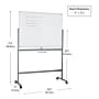 Mind Reader Mobile Double-Sided Dry-Erase Whiteboard, Aluminum Frame, 47" x 35.5" (ROLLBOARD-WHT)~#|#~sp204816089_sc7