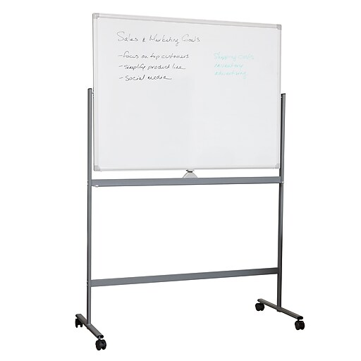 Mind Reader Mobile DoubleSided DryErase Whiteboard, Aluminum Frame