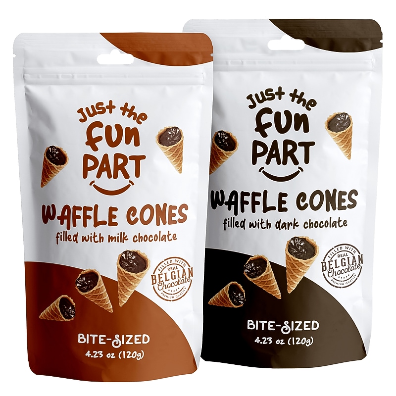 Just The Fun Part Mini Waffle Cones, Variety Pack, 4.23 oz., 2/Pack (600-00721) image 1