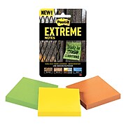 Post-it® Extreme Notes, 3" x 3", Multicolor, 45 Sheets/Pad, 3 Pads/Pack (EXTRM33-3TRYMX)
