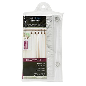 Bath Bliss Shower Liner, Heavy Grommet, Clear (5240-48)