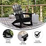 Flash Furniture Halifax Adirondack Rocking Chair with Cup Holder, Black (LEHMP104531BK)~#|#~sp205559467_sc7