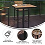 Flash Furniture Lark Commercial Grade Outdoor Bar Height Table, Faux Teak (XUHW10453232)~#|#~sp205559497_sc7