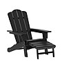 Flash Furniture Halifax Adirondack Chair with Cup Holder and Pull Out Ottoman, Black (LEHMP1045110BK)~#|#~sp205559518_sc7