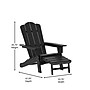 Flash Furniture Halifax Adirondack Chair with Cup Holder and Pull Out Ottoman, Black (LEHMP1045110BK)~#|#~sp205559526_sc7