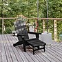 Flash Furniture Halifax Adirondack Chair with Cup Holder and Pull Out Ottoman, Black (LEHMP1045110BK)~#|#~sp205559532_sc7