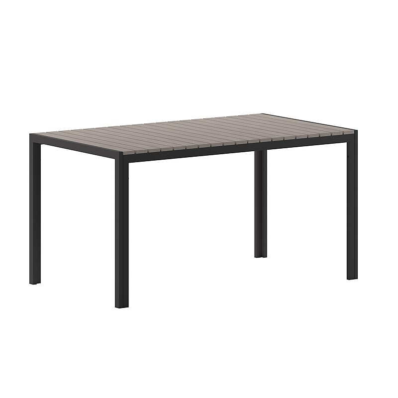Flash Furniture Finch Commercial Grade Outdoor Dining Table, Gray (SBTB269GRY) image 1