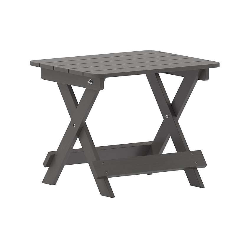 Flash Furniture Halifax Outdoor Folding Side Table, Gray (LEHMP2012162HGY) image 1
