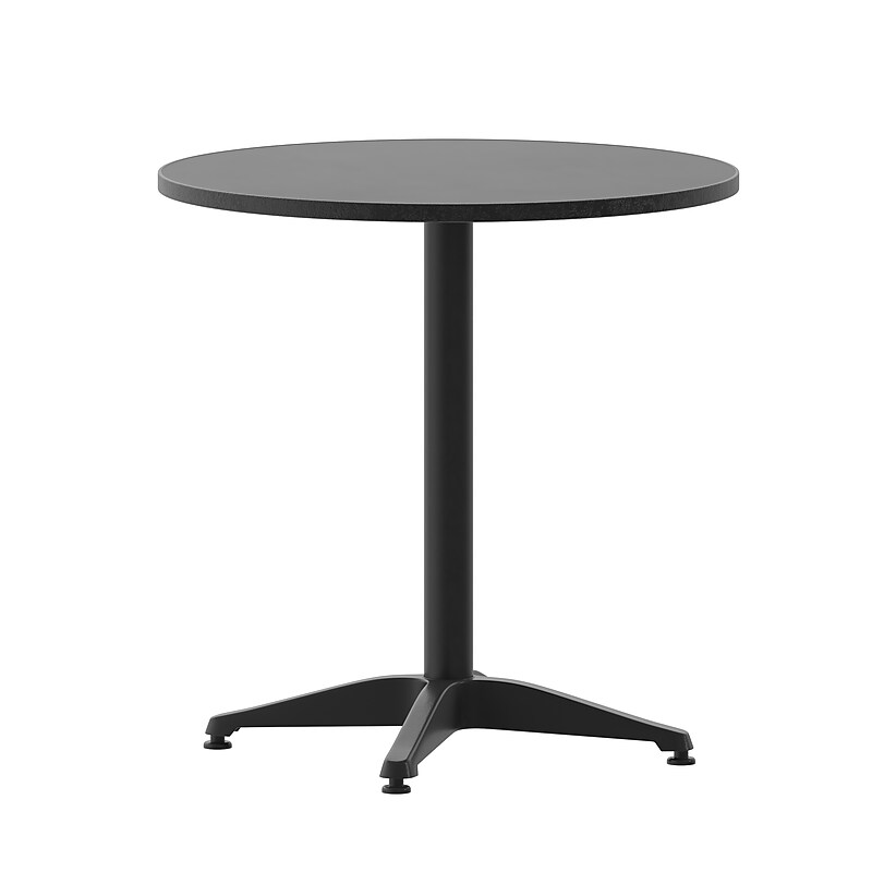 Flash Furniture Mellie Round Metal Indoor-Outdoor Table with Base, 27.5" Diameter (TLH0522BK) image 1