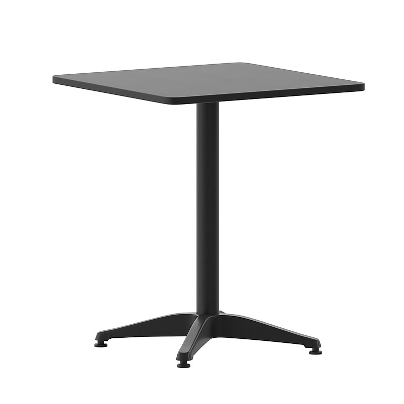 Flash Furniture Mellie Metal Indoor-Outdoor Table with Base, 23.5" Square (TLH0531BK) image 1