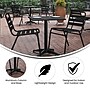 Flash Furniture Mellie Metal Indoor-Outdoor Table with Base, 23.5" Square (TLH0531BK)~#|#~sp205561630_sc7