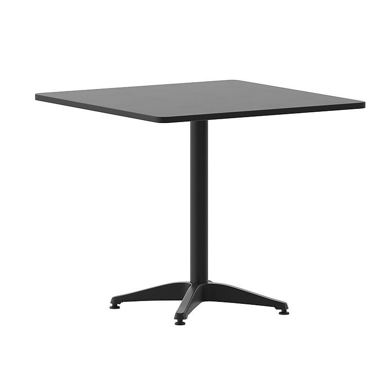 Flash Furniture Mellie Metal Indoor-Outdoor Table with Base, 31.5" Square (TLH0533BK) image 1