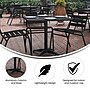 Flash Furniture Mellie Metal Indoor-Outdoor Table with Base, 31.5" Square (TLH0533BK)~#|#~sp205561644_sc7