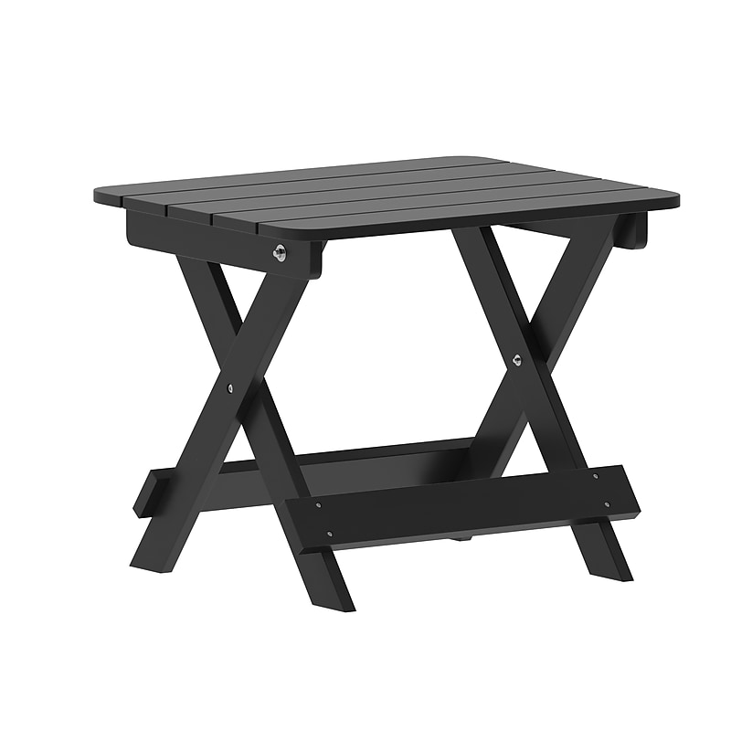 Flash Furniture Halifax Outdoor Folding Side Table, Black (LEHMP2012162HBK) image 1