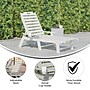 Flash Furniture Monterey Adjustable Adirondack Lounger with Cup Holder, White (LEHMP2017414WT)~#|#~sp205562467_sc7