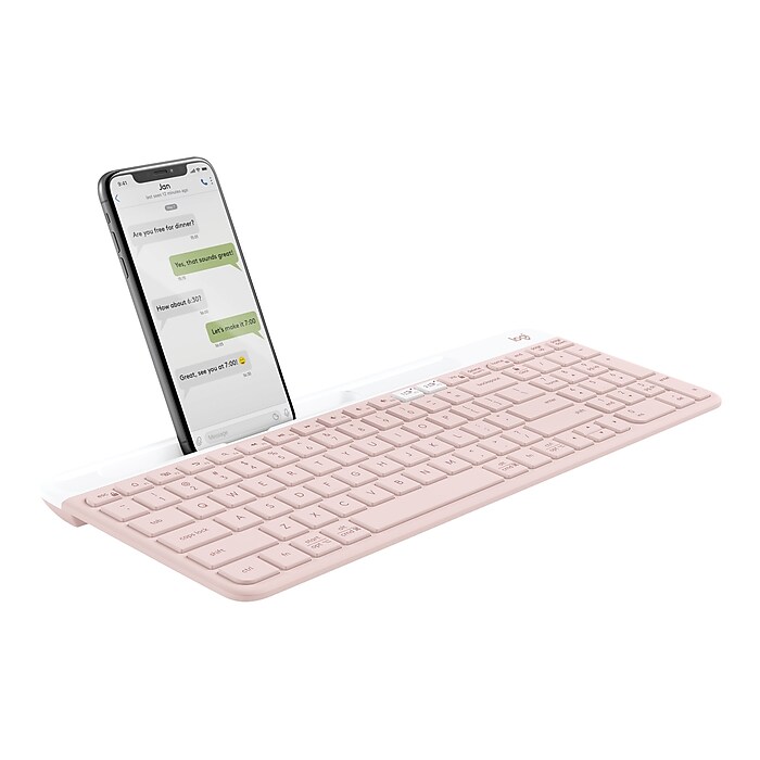 K⑤ Logitech K585 Slim Multi-Device Wireless Keyboard, Rose (920