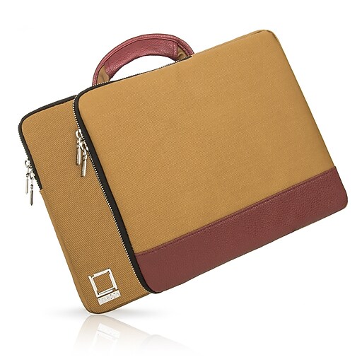 Lencca Laptop Sleeve Briefcase fits 13.3 Inch Laptop, Tan Brown (PT