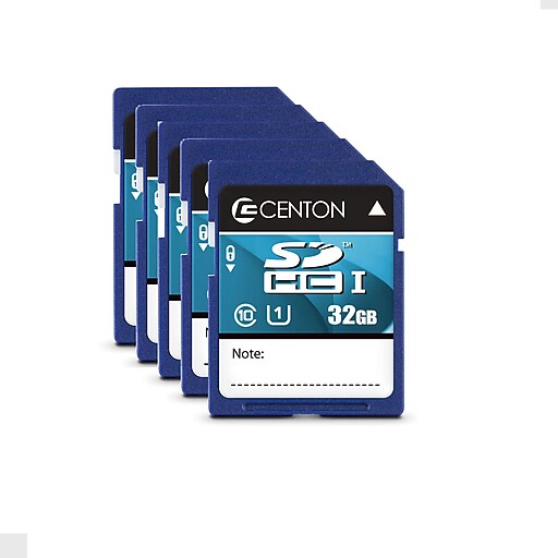 Centon 32GB SDHC Memory Card, UHS1, 5/Pack (S1SDHU132G5B) Staples