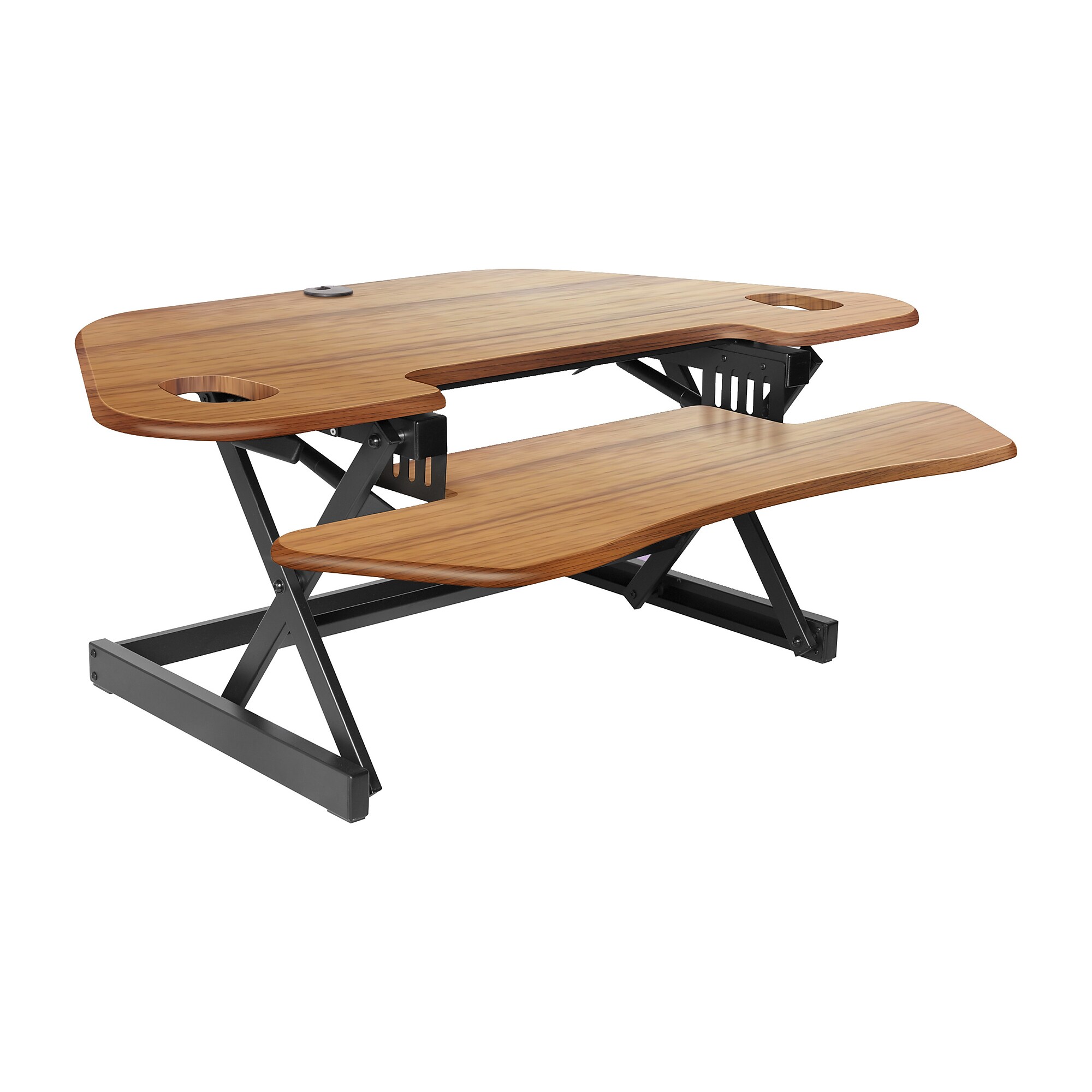 Rocelco 46″W Adjustable Corner Standing Desk Converter, Teak Wood Grain (R CADRT-46) Sansujyuku sansujyuku.com