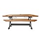 Rocelco 46"W Adjustable Corner Standing Desk Converter, Teak Wood Grain (R CADRT-46)~#|#~sp206052189_sc7