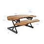 Rocelco 46"W Adjustable Corner Standing Desk Converter, Teak Wood Grain (R CADRT-46)~#|#~sp206052196_sc7