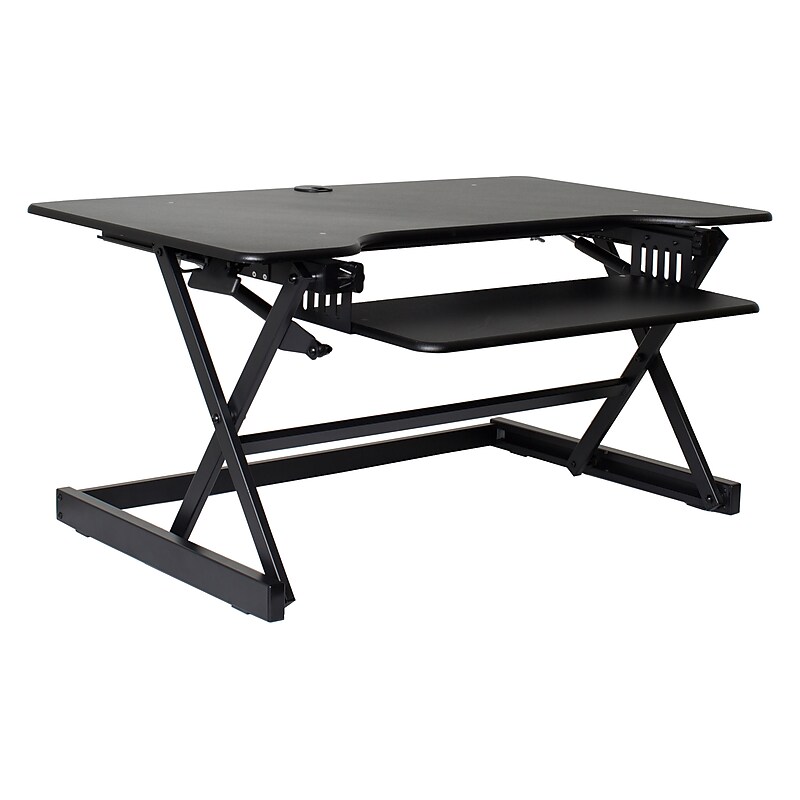 Rocelco 40"W Manual Adjustable Standing Desk Converter, Black (R DADRB-40) image 1